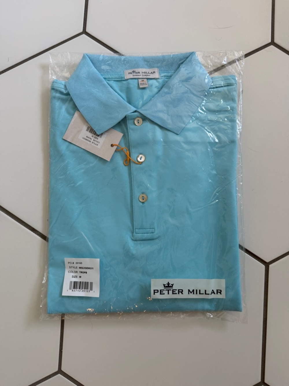 Peter Millar Men’s Aqua Polo Shirt